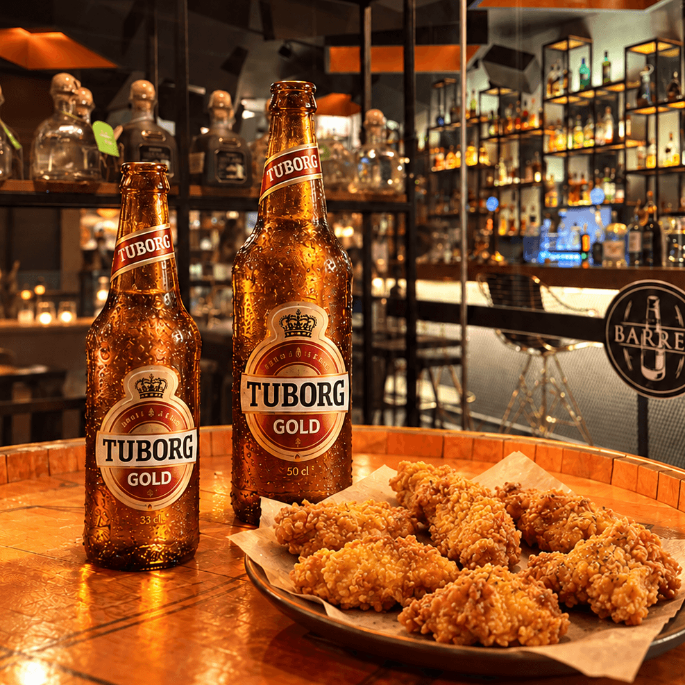 TUBORG 33 CL + CRISPY CHICKEN 6 PCS.